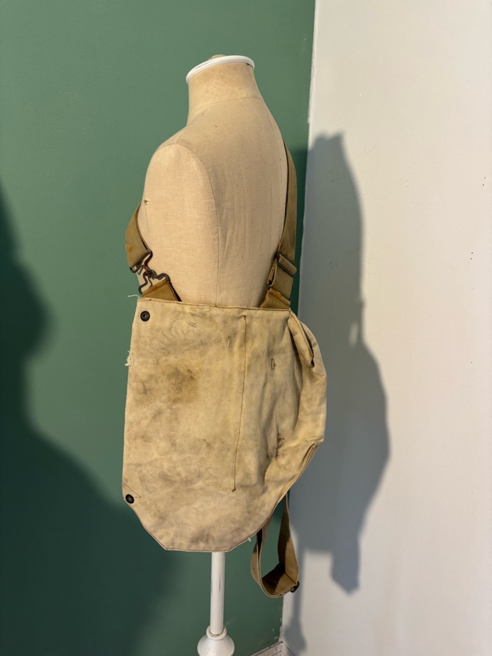 Vintage WW2 Canvas Military Gas Mask  Bag